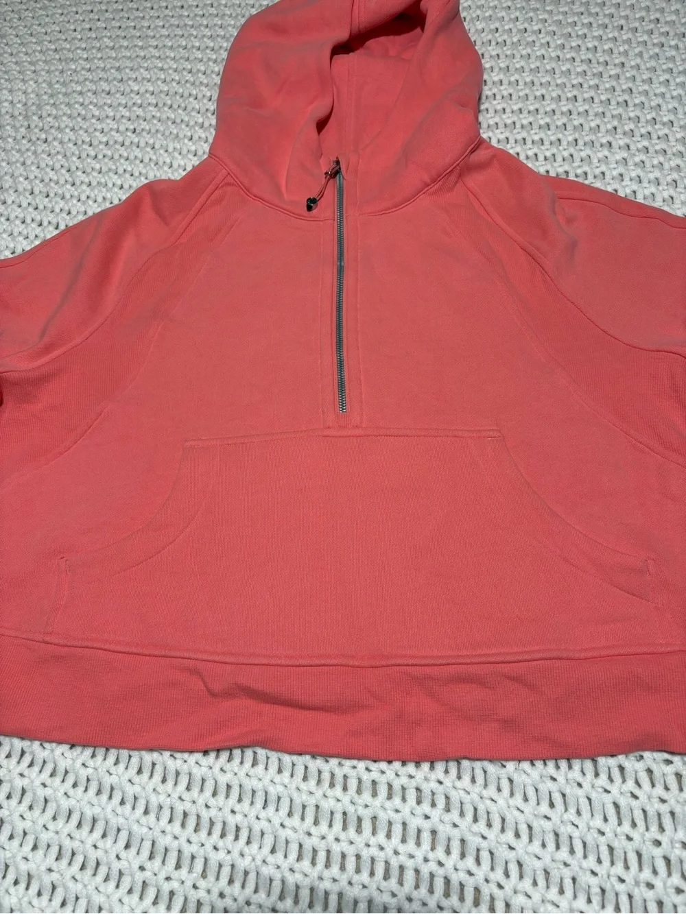 lululemon raspberry cream scuba oversized half zip hoodie size m/l